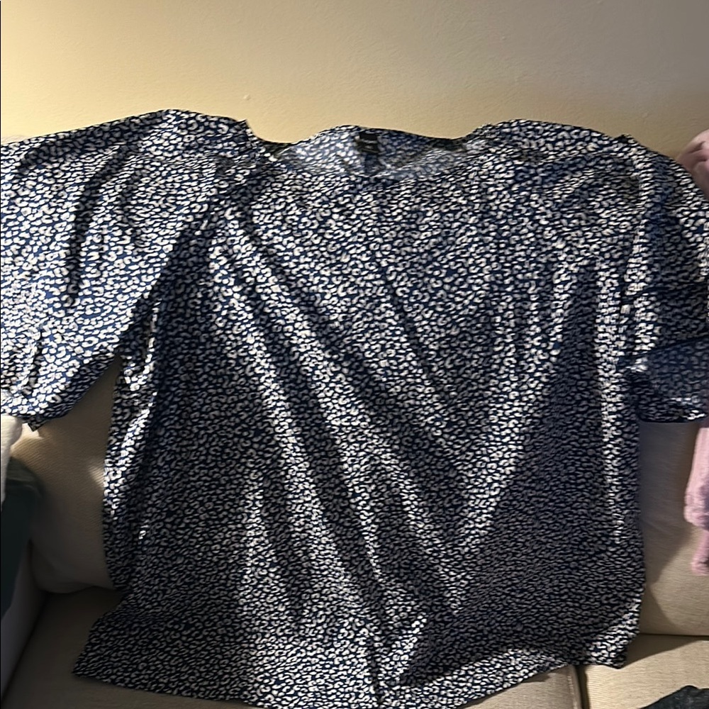 Gray Oversized Short Sleeve Button Down Shirt